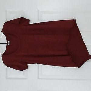 Wilt Dark Raisin Red Short Sleeve Slub Jersey Top
